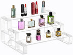 3‐Tier Acrylic Cologne Organizer for Men, Perfume Riser Shelf in Clear