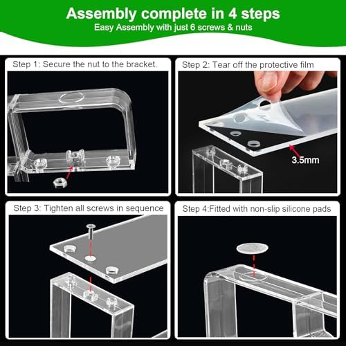 3‐Tier Acrylic Cologne Organizer for Men, Perfume Riser Shelf in Clear, alternate view 4