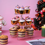 3 Tier Acrylic Cupcake Stand (6", 8", 10") with 4" Spacing - Clear Dessert Tower with Solid Rods - Stable Cake, alternate