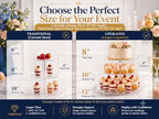 3 Tier Acrylic Cupcake Stand (6", 8", 10") with 4" Spacing - Clear Dessert Tower with Solid Rods - Stable Cake, alternate