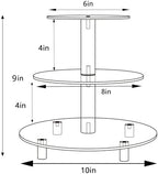 3 Tier Acrylic Cupcake Stand,, Clear Dessert Tower Holder Display with Base for Baby Shower, Birthday Party, alternate view 3
