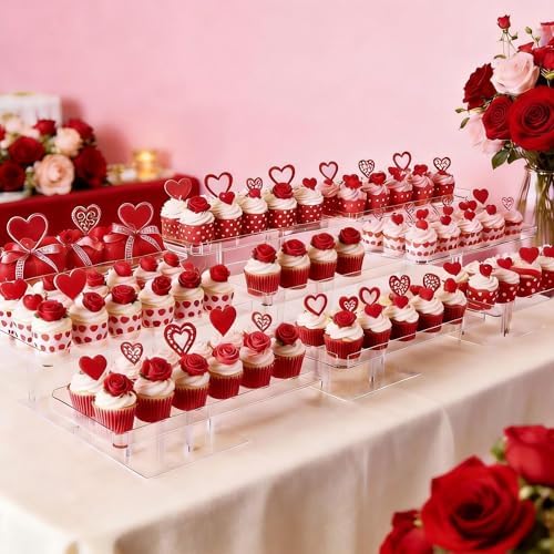3 Tier Acrylic Cupcake Stand, Transparent Dessert Display in Transparent, alternate view 6