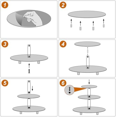 3 Tier Acrylic Cupcake Tower, 10" 12" 14" Round Trays in Transparent, alternate view 5