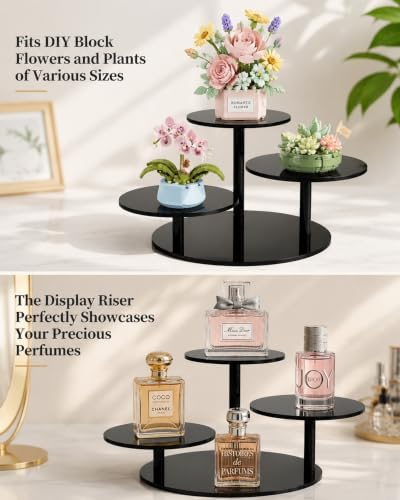 3-Tier Acrylic Display Riser for Lego Botanical, Figurine Stand, alternate view 4
