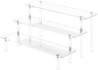 3 Tier Acrylic Display Risers, Large Perfume Organizer Stand (1 Pack) in 11.8x11x5.9 inch in Clear