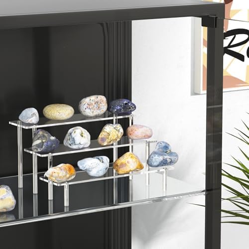 3 Tier Acrylic Display Risers, Large Perfume Organizer Stand (1 Pack) in 11.8x11x5.9 inch in Clear, alternate view 2
