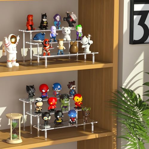 3 Tier Acrylic Display Risers, Large Perfume Organizer Stand (1 Pack) in 11.8x11x5.9 inch in Clear, alternate view 6
