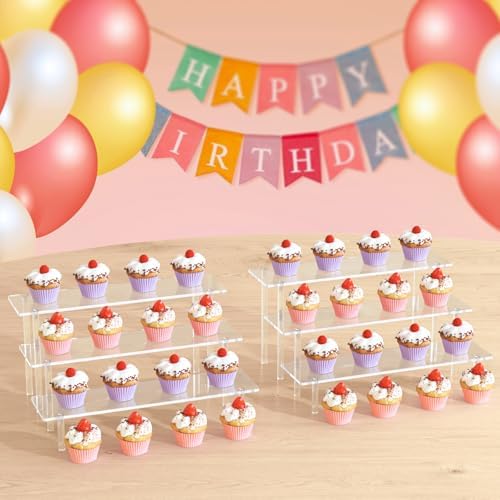 3 Tier Acrylic Display Risers, Large Perfume Organizer Stand (1 Pack) in 11.8x11x5.9 inch in Clear, alternate view 7