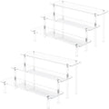 3 Tier Acrylic Display Risers, Large Perfume Organizer Stand (2 Pack) in 11.8x11x5.9 inch in Clear