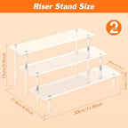 3 Tier Acrylic Display Risers, Large Perfume Organizer Stand (2 Pack) in 11.8x11x5.9 inch in Clear, alternate view 3