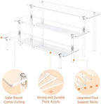 3 Tier Acrylic Display Risers, Large Perfume Organizer Stand (2 Pack) in 11.8x11x5.9 inch in Clear, alternate view 4