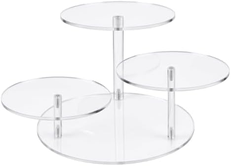 3 Tier Acrylic Display Stand, Clear Display Risers for LEGO Botanicals & Mini Figures, Tabletop Display Shelf