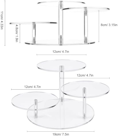 3 Tier Acrylic Display Stand, Clear Display Risers for LEGO Botanicals & Mini Figures, Tabletop Display Shelf, alternate view
