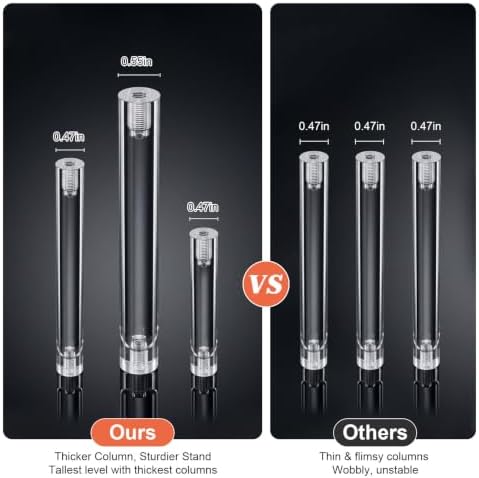 3 Tier Acrylic Display Stand, Clear Display Risers for LEGO Botanicals & Mini Figures, Tabletop Display Shelf, alternate view