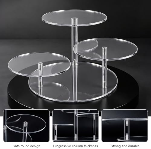 3 Tier Acrylic Display Stand, Clear Display Risers for LEGO Botanicals & Mini Figures, Tabletop Display Shelf, alternate view