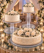 3 Tier Acrylic Wedding Cake Stand (STYLE R300) in CLEAR