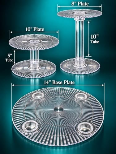 3 Tier Acrylic Wedding Cake Stand (STYLE R300) in CLEAR, alternate view 2