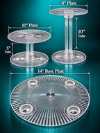 3 Tier Acrylic Wedding Cake Stand (STYLE R300) in CLEAR, alternate view 2