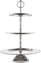 3-Tier Beaded Buffet Serving Stand, Silver, Large in Large in Silver, alternate view 2
