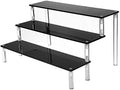 3 Tier Black Acrylic Display Riser Cupcake Stand Display Shelf for Decoration, Collection, Makeup in 4×4×4inch
