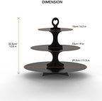 3-Tier Black Cupcake Stand Tower, Holds 12-20 Cupcakes, Sturdy Cardboard, Easy Assembly, Perfect for Parties &, alternate