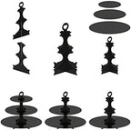 3-Tier Black Cupcake Stand Tower, Holds 12-20 Cupcakes, Sturdy Cardboard, Easy Assembly, Perfect for Parties &, alternate