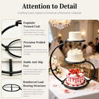 3-Tier Black Iron Cake Stand, Vintage Dessert Serving Tray Holder Cupcake Pastry Fruit Display Rack for Wedding, alternate