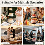 3-Tier Black Iron Cake Stand, Vintage Dessert Serving Tray Holder Cupcake Pastry Fruit Display Rack for Wedding, alternate