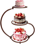 3-Tier bronze Iron Cake Stand, Vintage Dessert Serving Tray Holder Cupcake Pastry Fruit Display Rack for