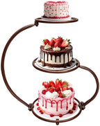 3-Tier bronze Iron Cake Stand, Vintage Dessert Serving Tray Holder Cupcake Pastry Fruit Display Rack for