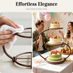 3-Tier bronze Iron Cake Stand, Vintage Dessert Serving Tray Holder Cupcake Pastry Fruit Display Rack for, alternate view 6