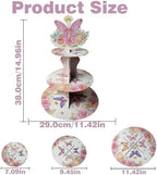 3 Tier Butterfly Cupcake Stand, Suitable for Butterfly Themes - Easy to Assemble& Reusable(4Butterfly) in, alternate view 2
