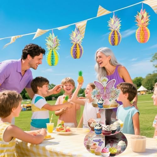 3 Tier Butterfly Cupcake Stand, Suitable for Butterfly Themes - Easy to Assemble& Reusable(4Butterfly) in, alternate view 5