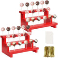 3 Tier Cake Pop Stand, 2 Pack Red 17 Hole Wood Lollipop Display Rack in Red-2P-17 Hole