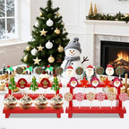 3 Tier Cake Pop Stand, 2 Pack Red 17 Hole Wood Lollipop Display Rack in Red-2P-17 Hole, alternate view 5