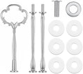 3 Tier Cake Stand Hardware Kit, Heavy Metal Tiered Tray Fittings in Silver