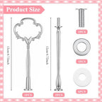 3 Tier Cake Stand Hardware Kit, Heavy Metal Tiered Tray Fittings in Silver, alternate view 3