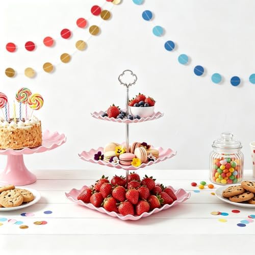 3 Tier Cake Stand Hardware Kit, Heavy Metal Tiered Tray Fittings in Silver, alternate view 5