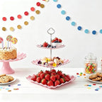 3 Tier Cake Stand Hardware Kit, Heavy Metal Tiered Tray Fittings in Silver, alternate view 5