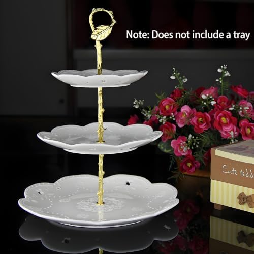 3 Tier Cake Stand Hardware Kit Leaf Gold with Screws and Washers in Gold, alternate view 2