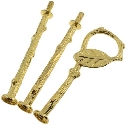 3 Tier Cake Stand Hardware Kit Leaf Gold with Screws and Washers in Gold, alternate view 4