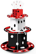 3 Tier Casino Birthday Party Decorations Casino Cupcake Stand in red, black, white