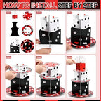 3 Tier Casino Birthday Party Decorations Casino Cupcake Stand in red, black, white, alternate view 5