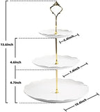3 Tier Ceramic Cake Stand Wedding, Dessert Cupcake Stand for Tea Party Serving Platter(Rose White) in Rose White, alternate