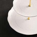 3 Tier Ceramic Cake Stand Wedding, Dessert Cupcake Stand for Tea Party Serving Platter(Rose White) in Rose White, alternate