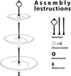 3 Tier Ceramic Cake Stand Wedding, Dessert Cupcake Stand for Tea Party Serving Platter(Rose White) in Rose White, alternate