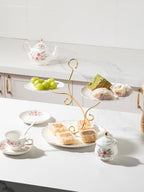 3 Tier Ceramic Cake Stand Wedding, Dessert Cupcake Stand for Tea Party Serving Platter (Bright White) in Bright, alternate