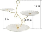 3 Tier Ceramic Cake Stand Wedding, Dessert Cupcake Stand for Tea Party Serving Platter (Milk Pink) in Milk Pink, alternate