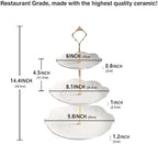 3 Tier Ceramic Combination Cupcake Stand Holder, Cupcake Stand Tower with Tiered Serving Tray for, Donuts, alternate view 3