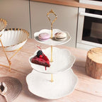 3 Tier Ceramic Combination Cupcake Stand Holder, Cupcake Stand Tower with Tiered Serving Tray for, Donuts, alternate view 6